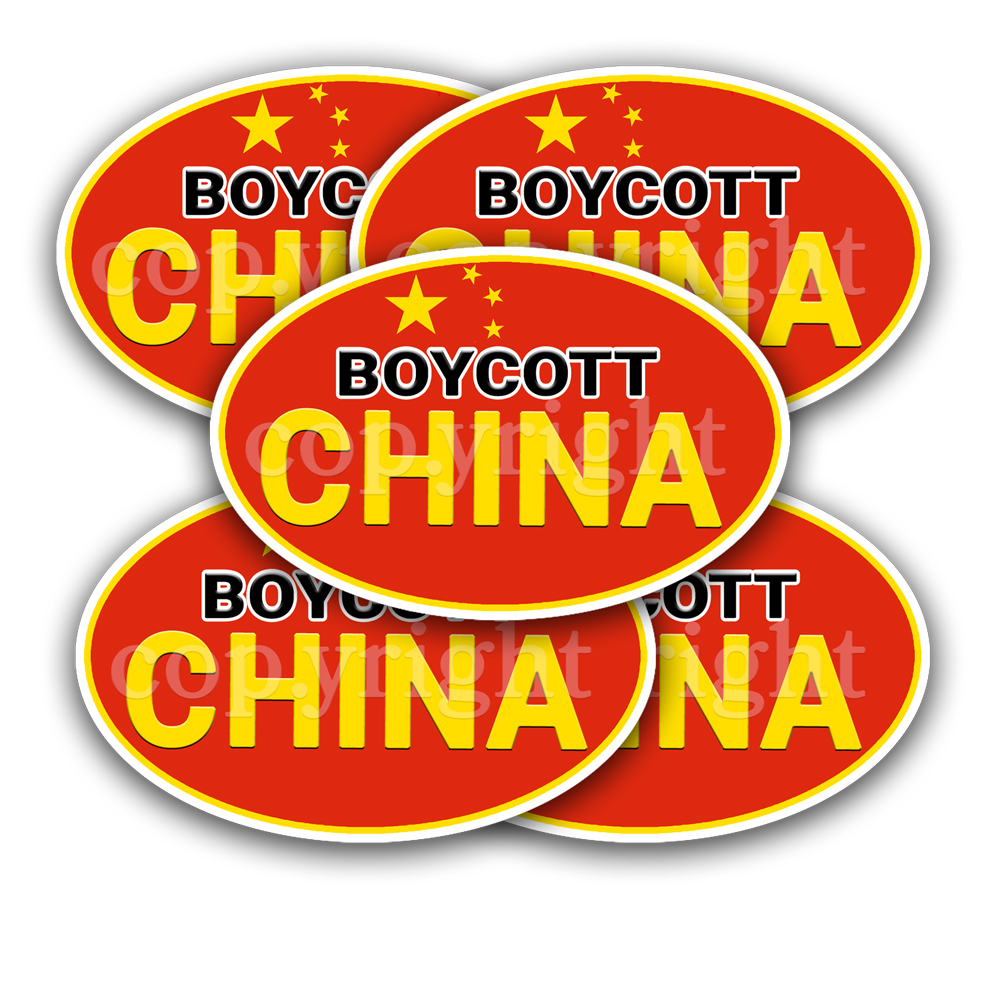 Boycott China Stickers 5 Decals