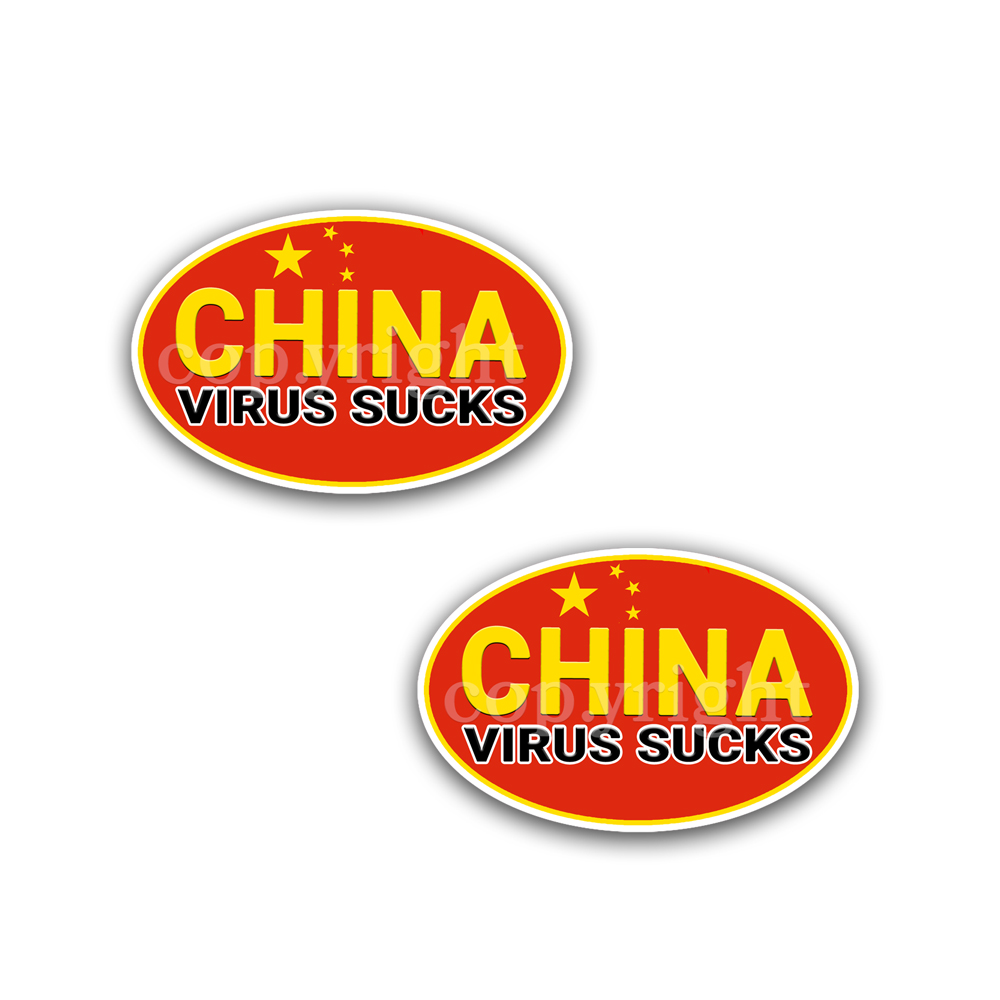 China Virus Sucks Stickers 2 Decals