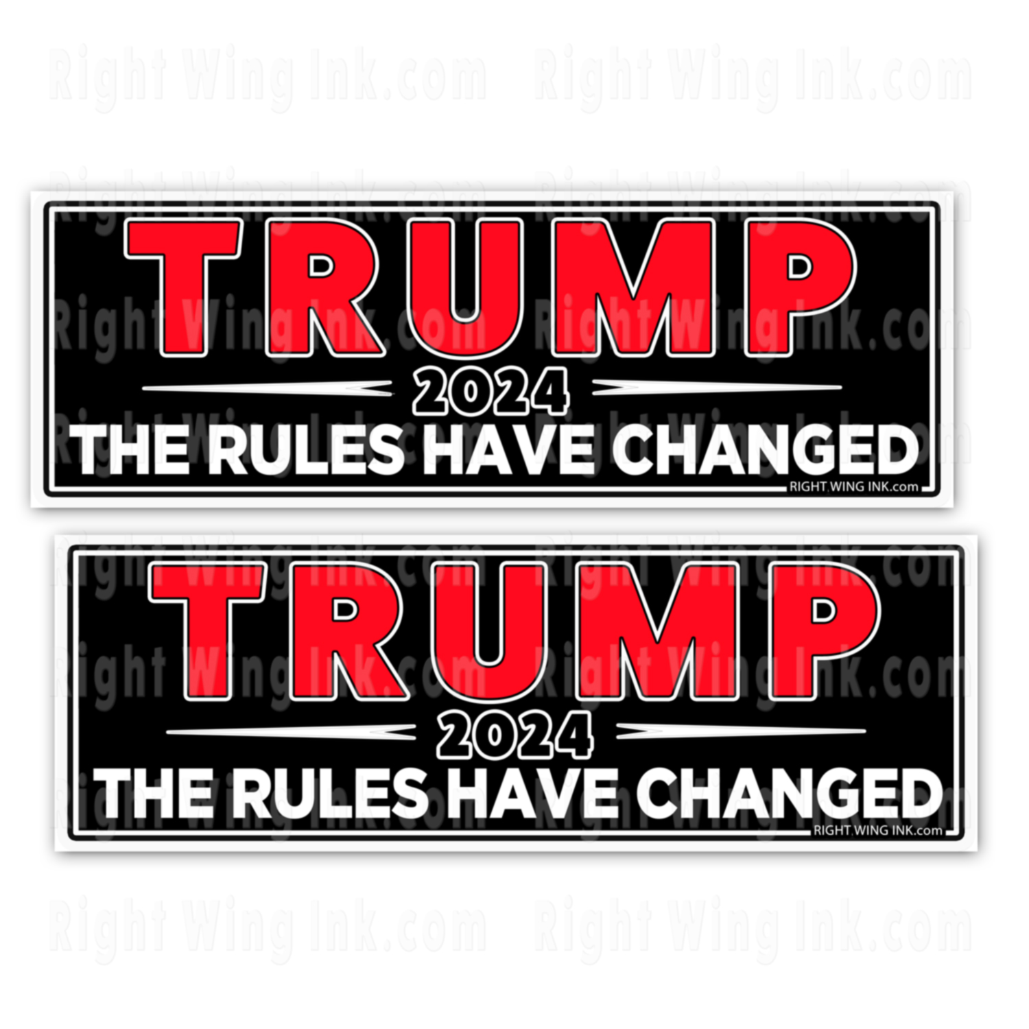 TRUMP 2024 Stickers THE RULES HAVE CHANGED Black Reg