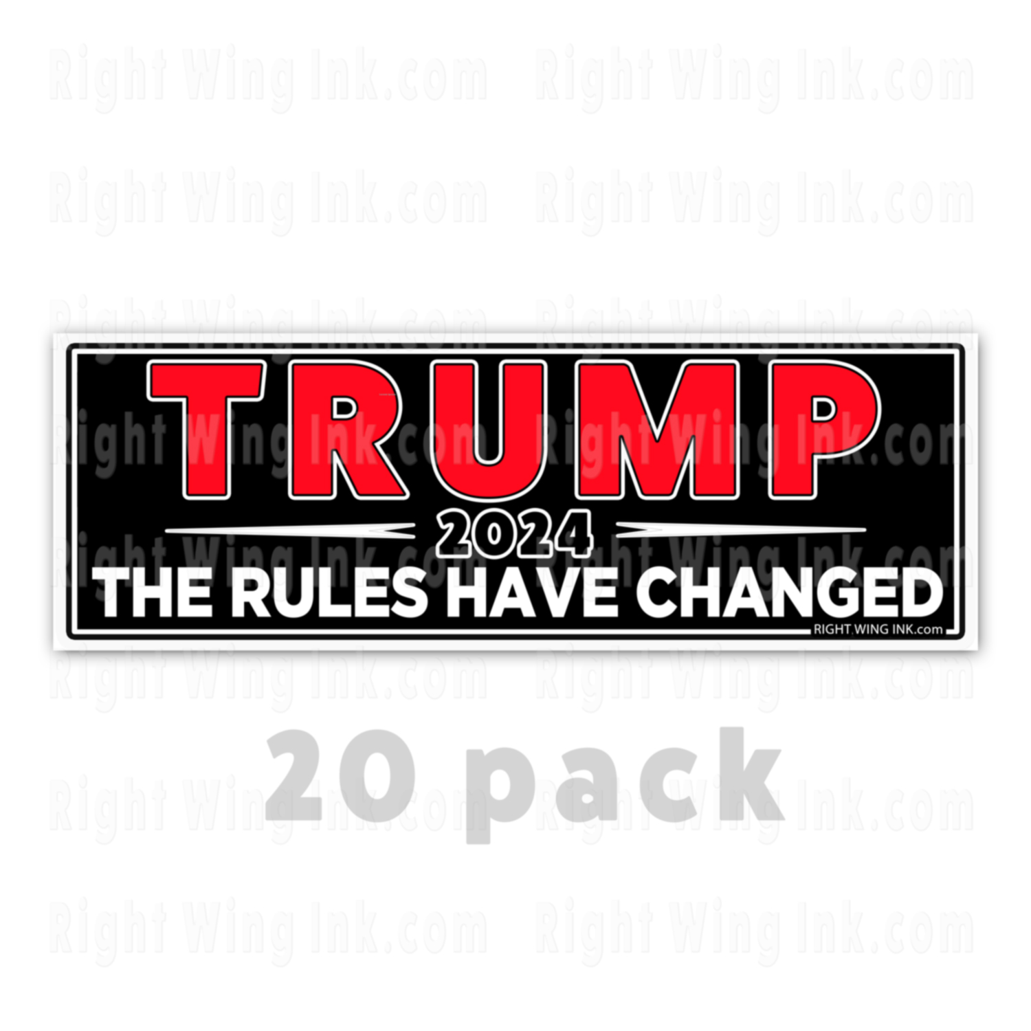 TRUMP 2024 Stickers THE RULES HAVE CHANGED Black